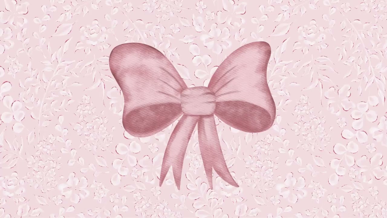 Bow Background Pink Wallpaper with Lofi Music Cute Background Music Pink Screen Bow Wallpaper 3 Hour