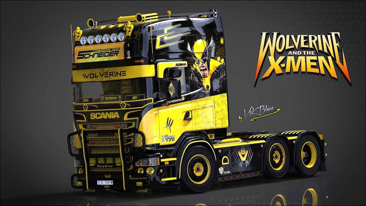 Euro Truck Simulator 2 V8K R520 Wolverine Scania [1.31]