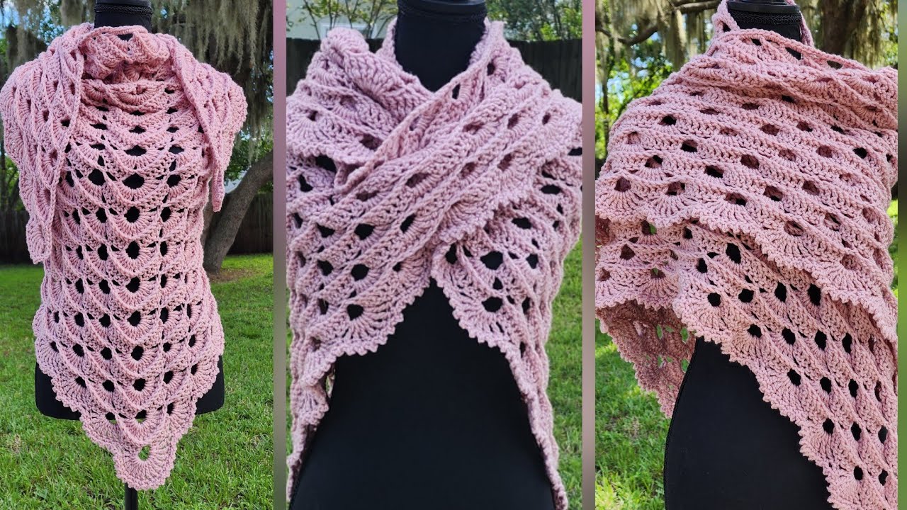 How to Crochet Triangle Shawl | Quick & Easy