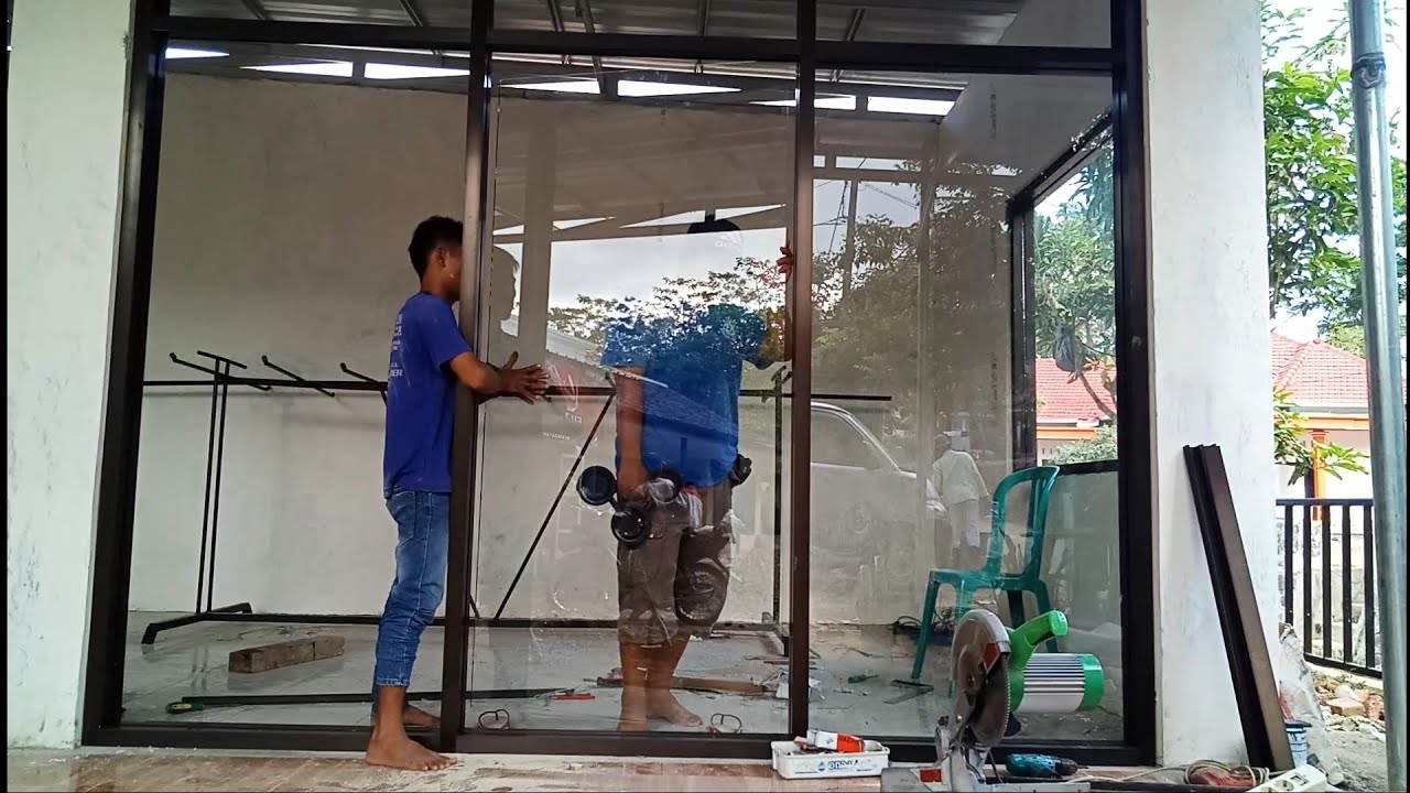 Tutorial lengkap pasang kusen alumunium kaca mati