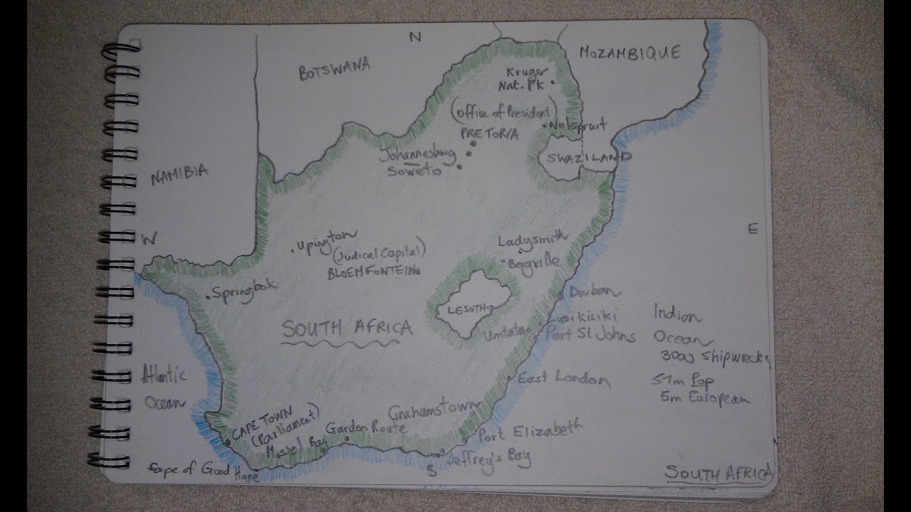 ASMR - Map of South Africa - Australian Accent - Describing in a Quiet Whisper (No Chewing Gum)