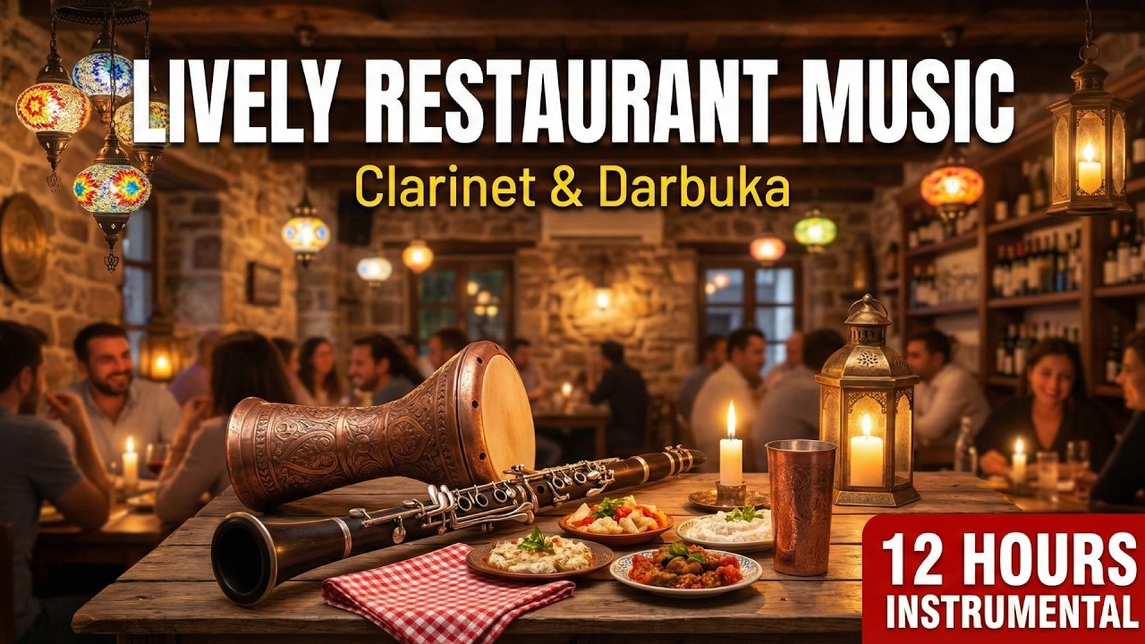 Lively Turkish Restaurant Music | 12 Hours Clarinet & Darbuka Background Music for Dinner Service