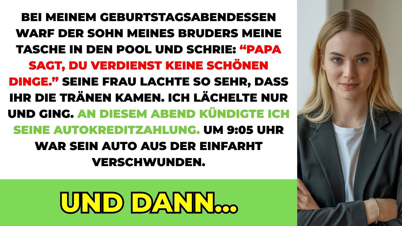 An Meinem Geburtstag Warf Der Sohn Meines Bruders Meine Tasche In Den Pool Und Schrie: 