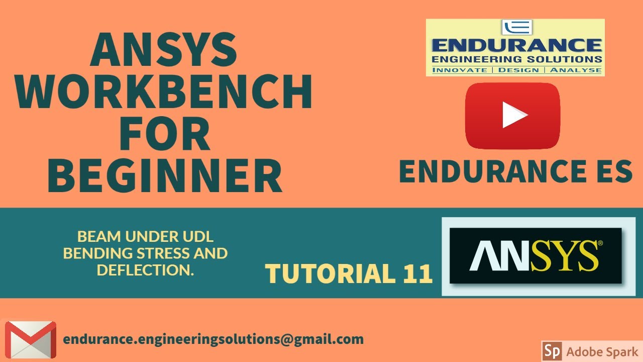 ANSYS BEAM UNDER UDL BENDING STRESS AND DEFLECTION.Tutorial 11