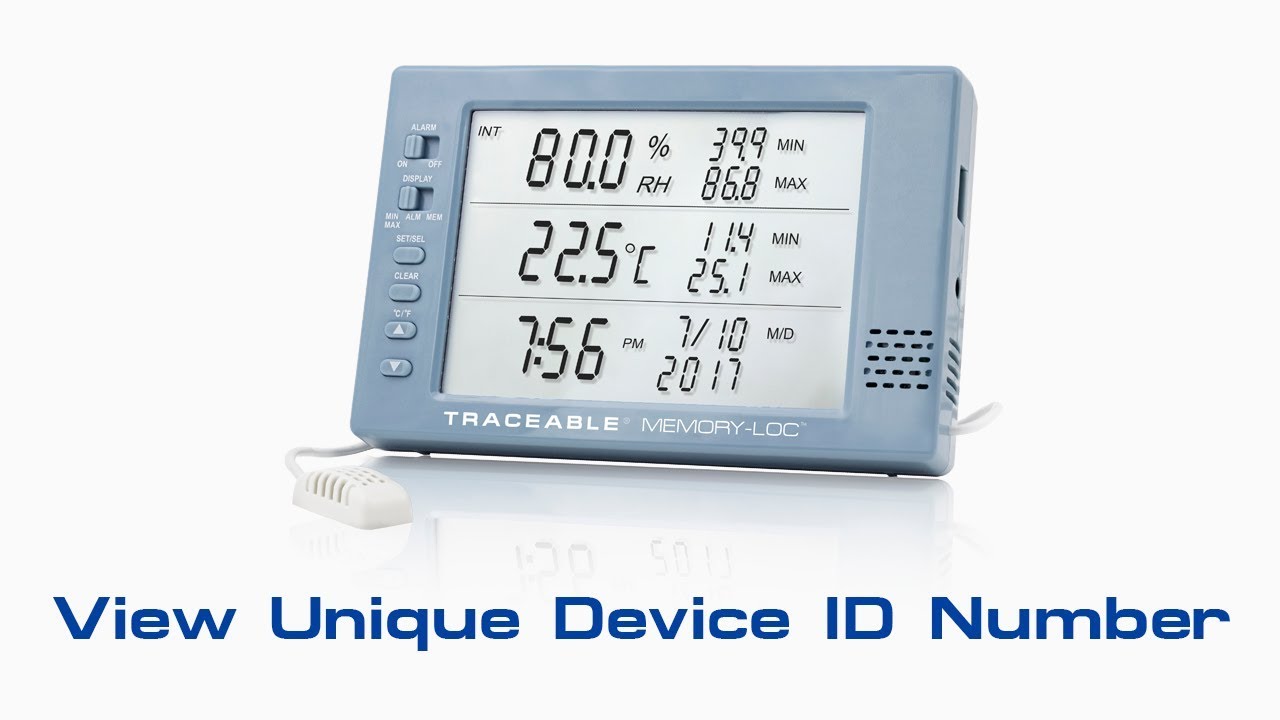Memory-Loc Datalogging Traceable Hygrometer - View Unique ID Instructional Video