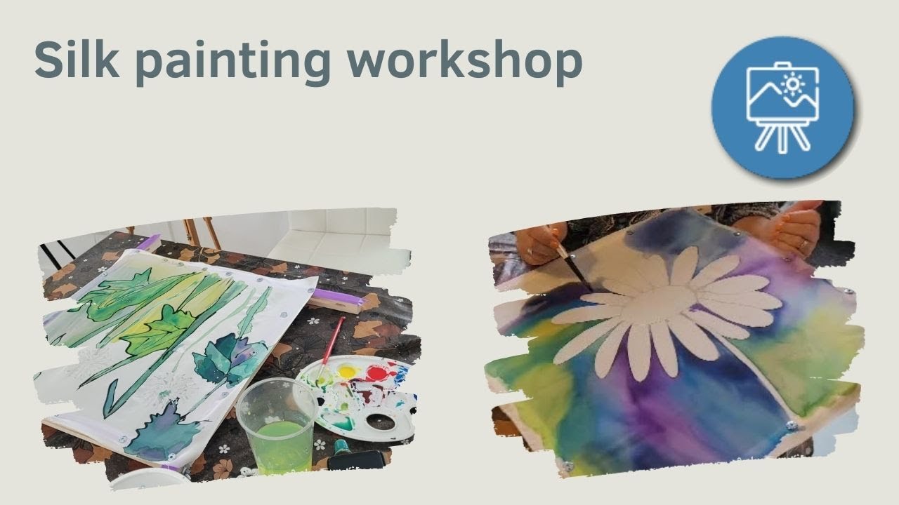 Live workshop zijde schilderen door / silk painting workshop by Atelier-Bertina