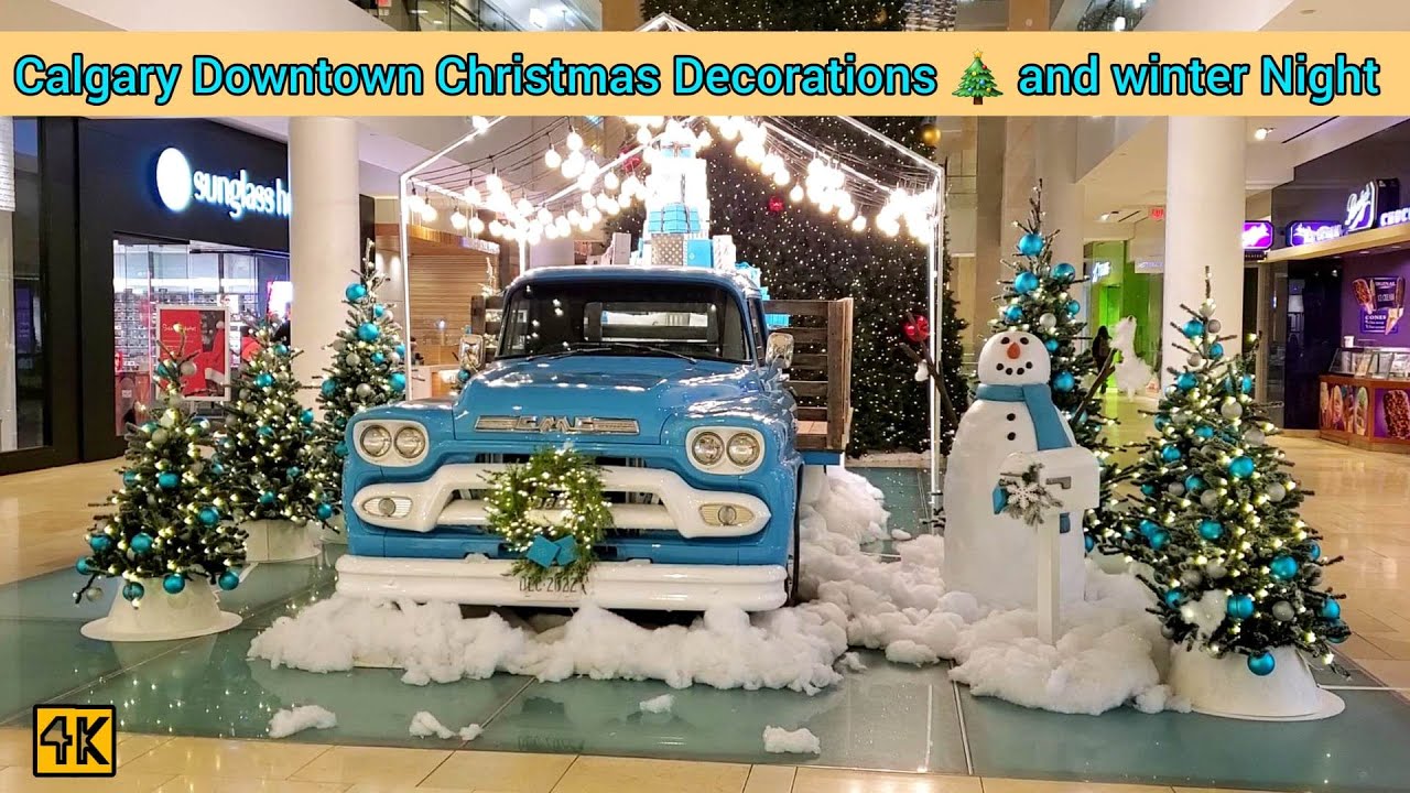 Calgary Downtown Christmas Decoration and Winter Night walk on 2022 #calgary #alberta #canada
