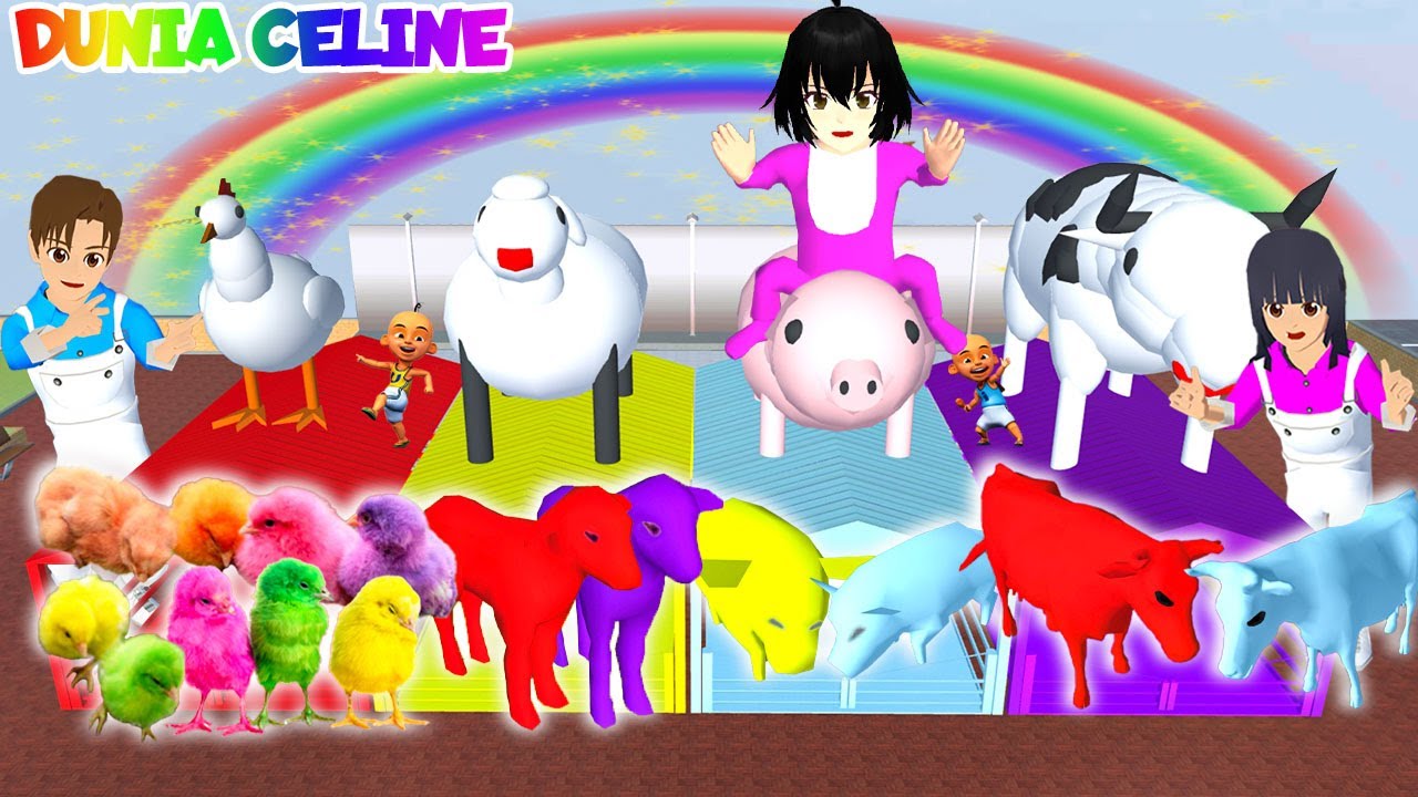 Yuta Tangkap dan Kumpulkan Ayam Warna Warni🌈| Yuta Bantu Cari Hewan Ternak Pelangi | Sakura School