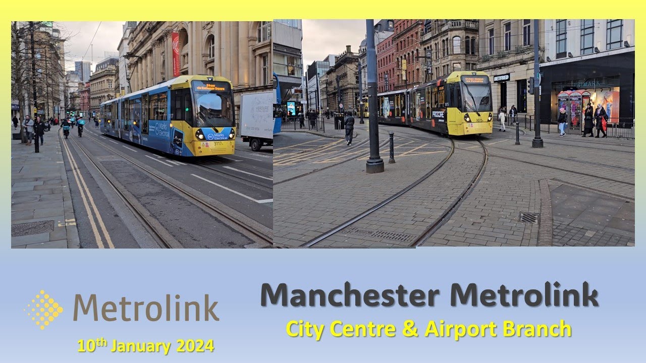 Manchester Metrolink: City Centre & Airport branch on Wednesday 10th January 2024