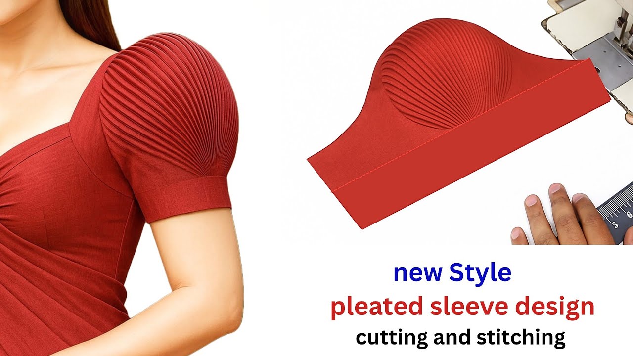 New Trending Sleeve Design Cutting & Stitching ✂️ | Pleated Baju Design Tutorial | बाजू डिज़ाइन 2025