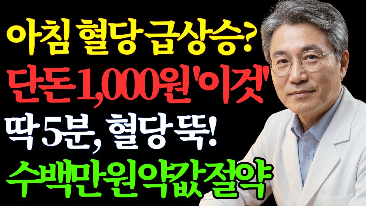 아침 5분, 1,000원이면 혈당 뚝! 의사도 매일 챙겨 먹는 당뇨약 줄이는 최고의 식단  | 노후 건강 | 당뇨 식단