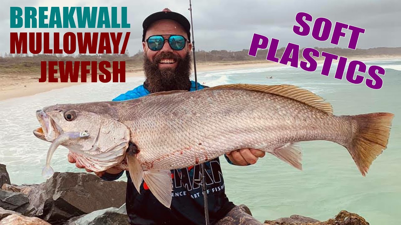 How to Catch Mulloway / Jewfish on Soft Plastics - Breakwall Fishing with Daniel Hutchinson