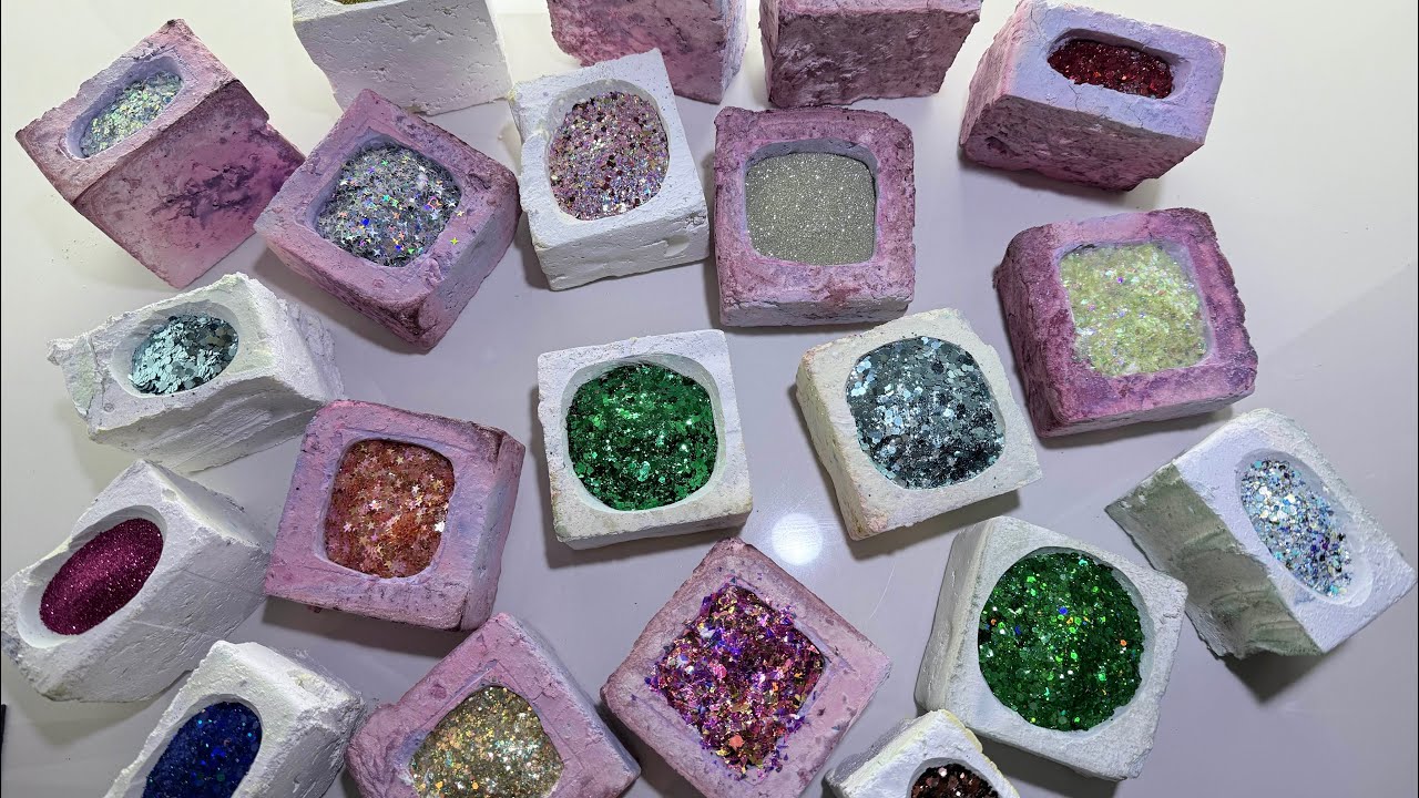 Gym chalk with glitter series丨#oddlysatisfying 丨ASMR