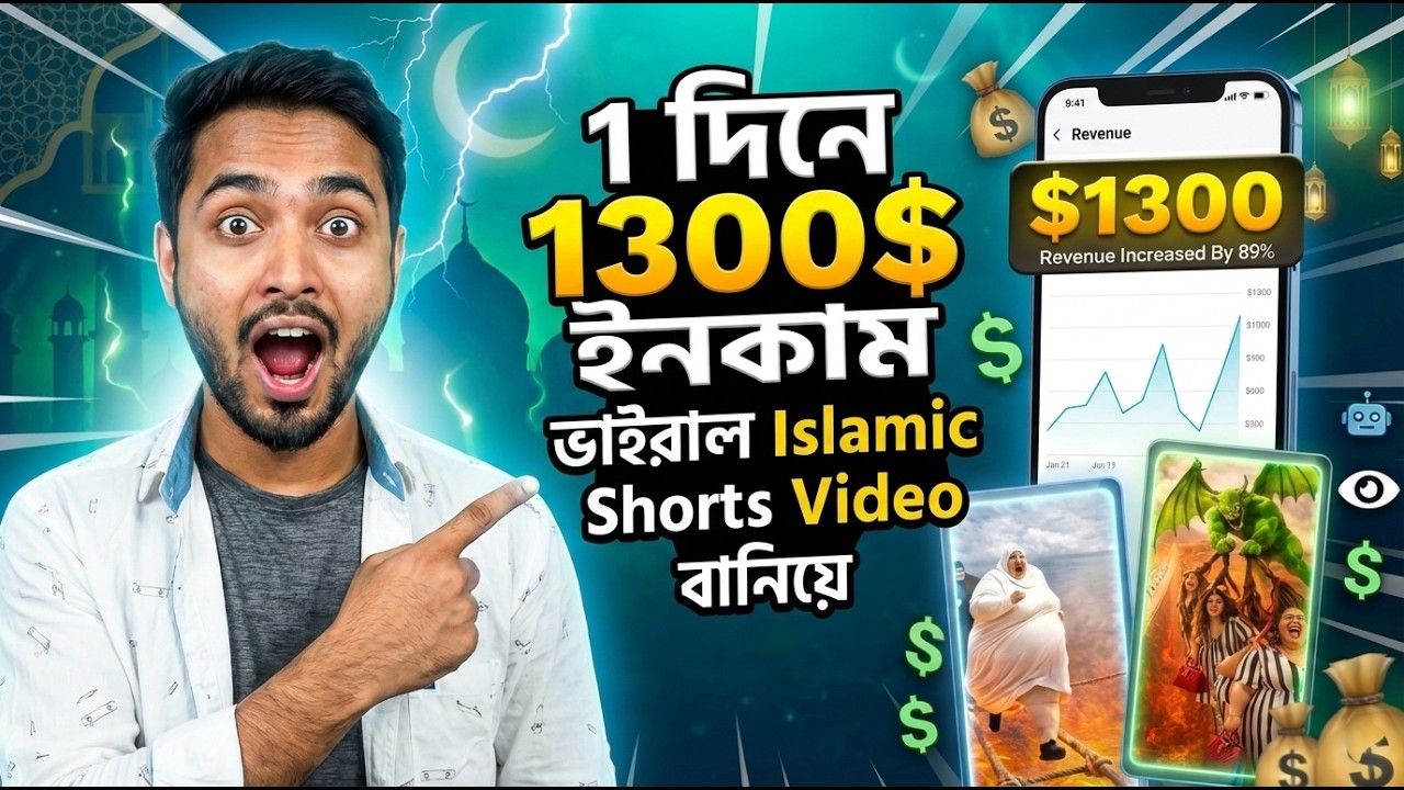 1 দিনে 1300$ ইনকাম | ভাইরাল Islamic Shorts Video বানিয়ে | Grok Ai Video Generator