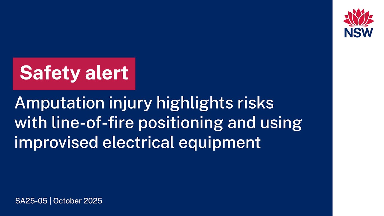 Safety alert SA25-05 Amputation injury