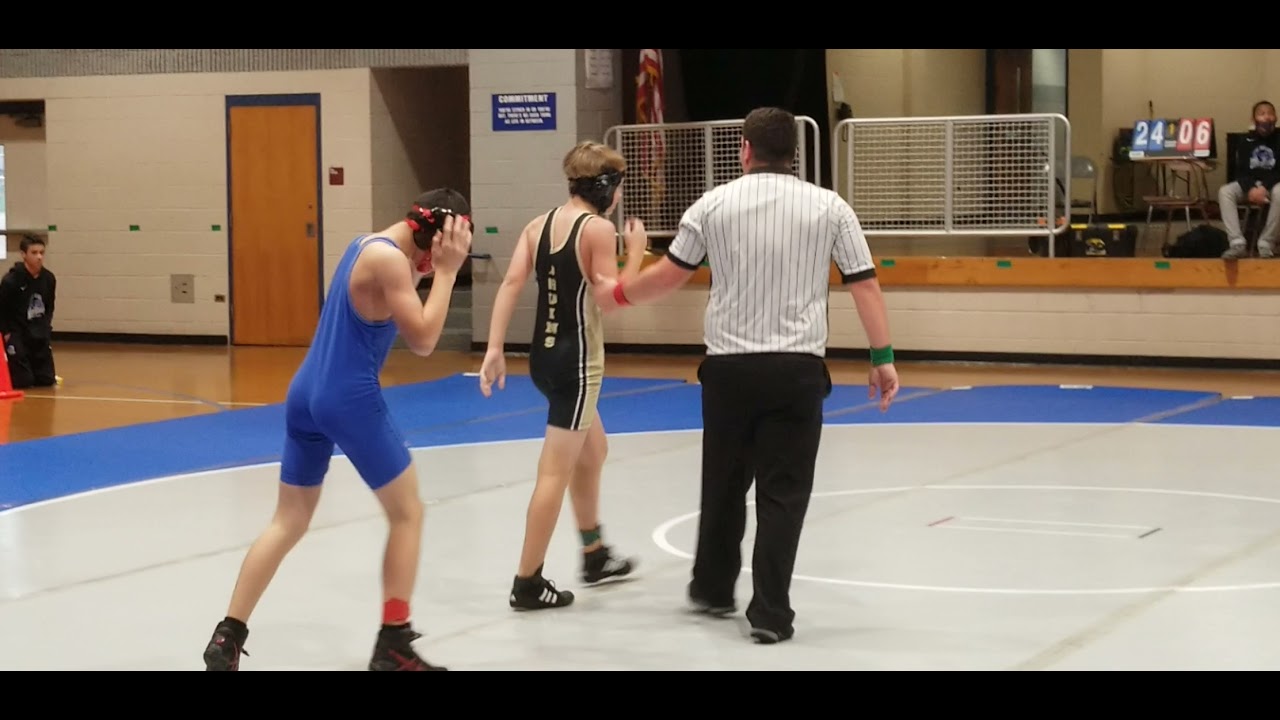 12 year old wrestler wins by pin!!