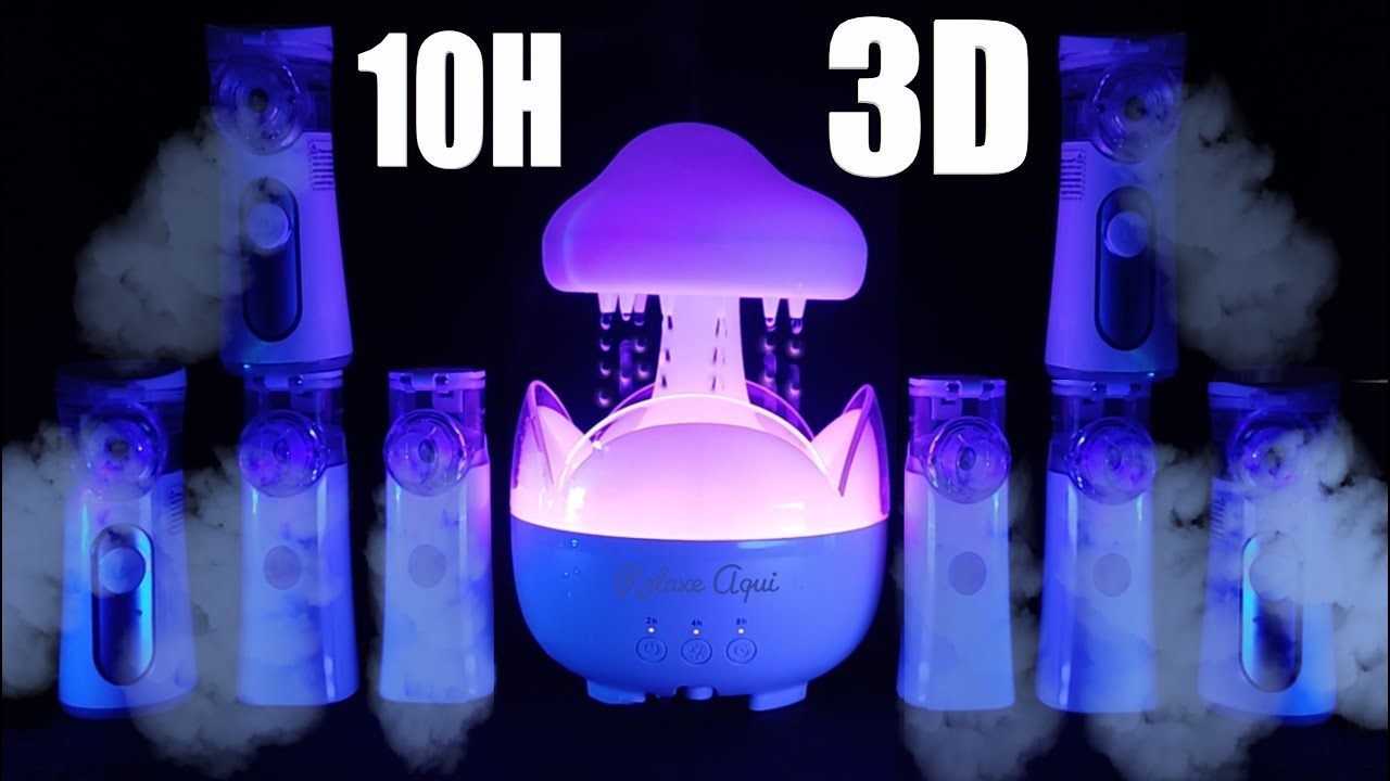 🌧️ASMR: 3D-аэрозоль с восемью распылителями и невероятным дождём для сна и релаксации🌧️