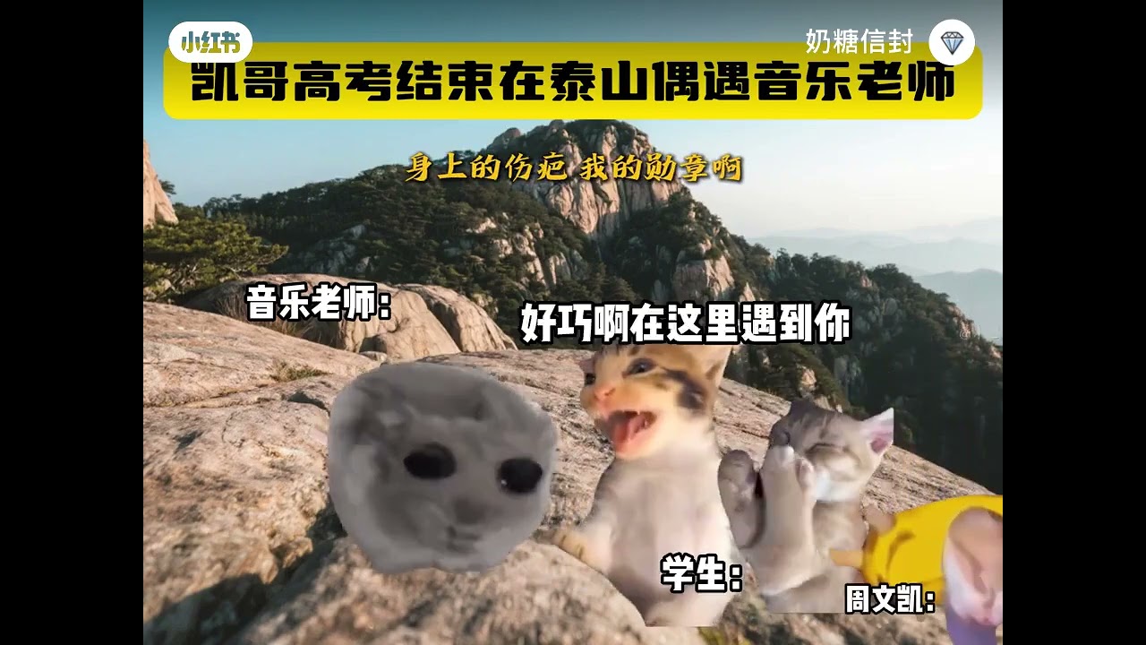 當周文凱高考後在泰山偶遇音樂老師一起唱苟活#我要上热搜 #搬運#周文凱#苟活#音樂