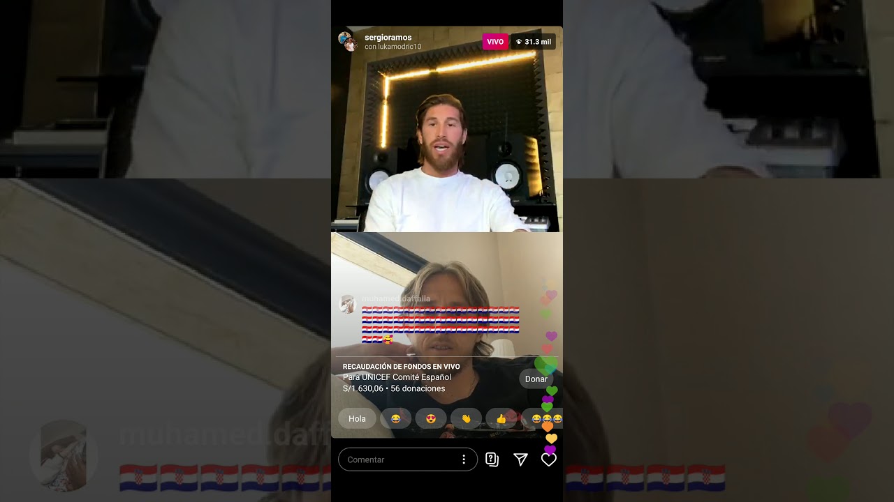 Sergio Ramos y Luka Modric live Instagram en Cuarentena. Modric es BUEN COCINERO?