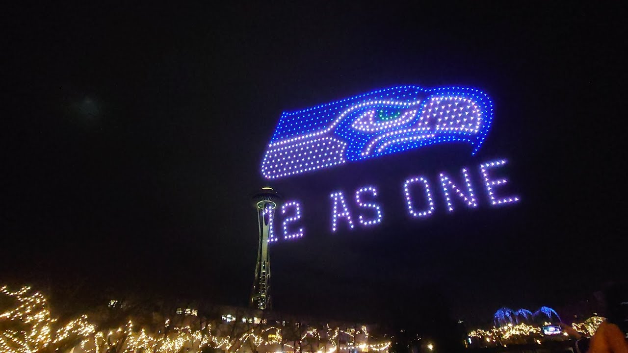 Seattle Seahawks Drone Show at Seattle Center Jan 30, 2026 🏈