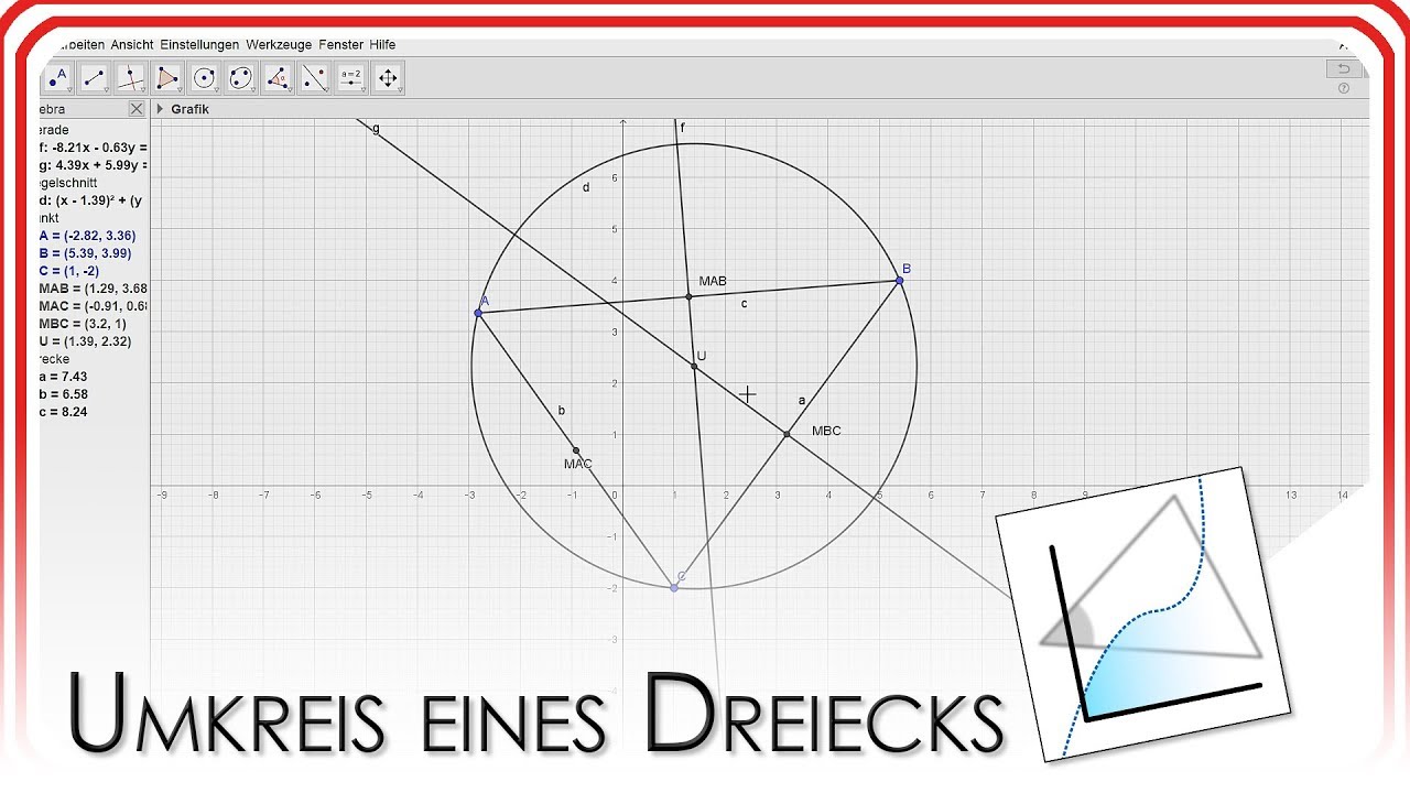 Umkreismittelpunkt und Umkreis eines Dreiecks | GeoGebra EasyGoing