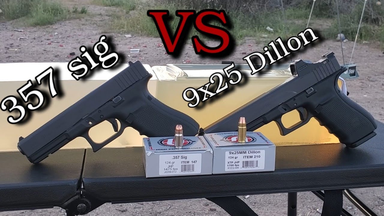 357 sig VS 9x25mm Dillon Ballistics Gel Test