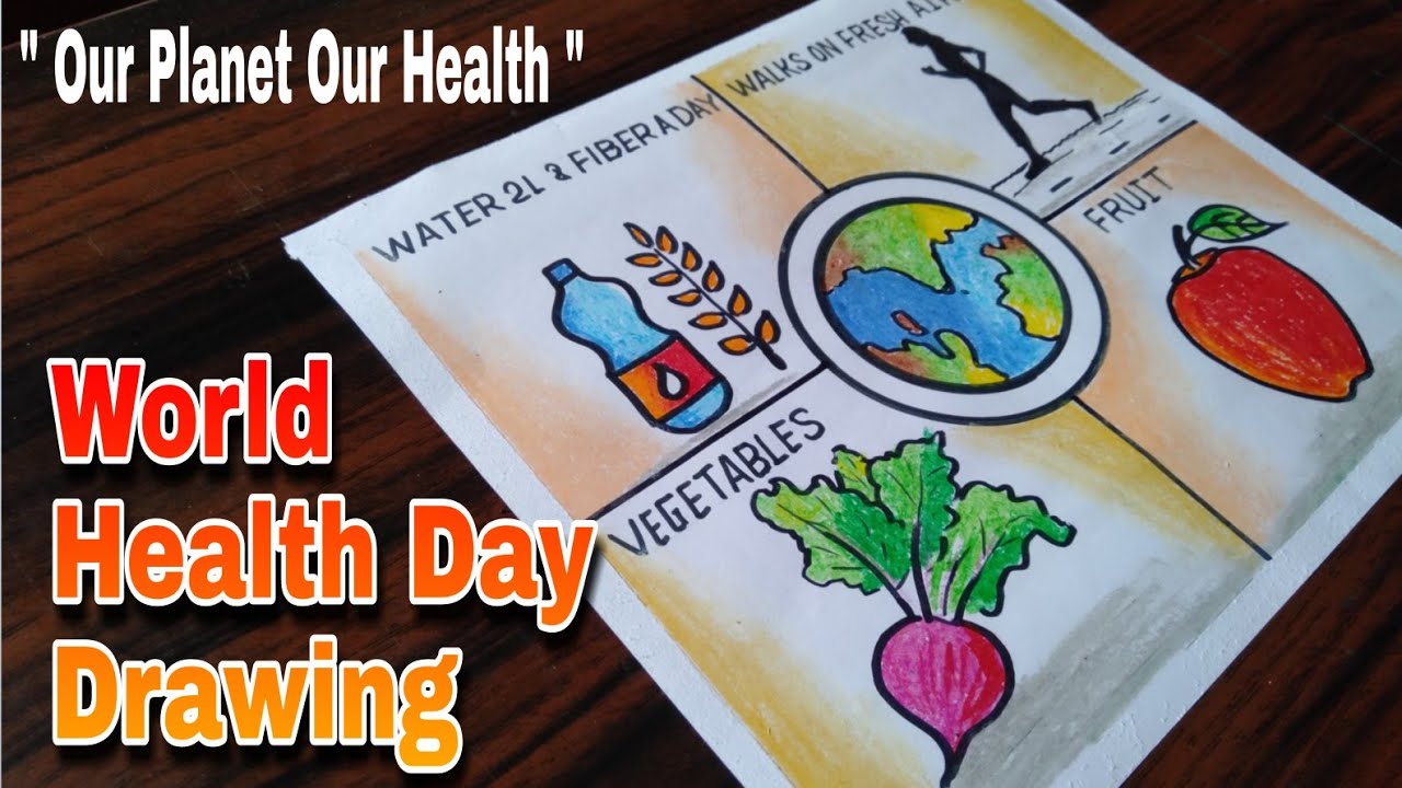 World Health Day 2023 Drawing / Fit India Drawing / Our Planet Our Health