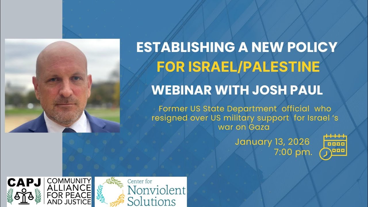A New Policy for Israel/Palestine with Josh Paul