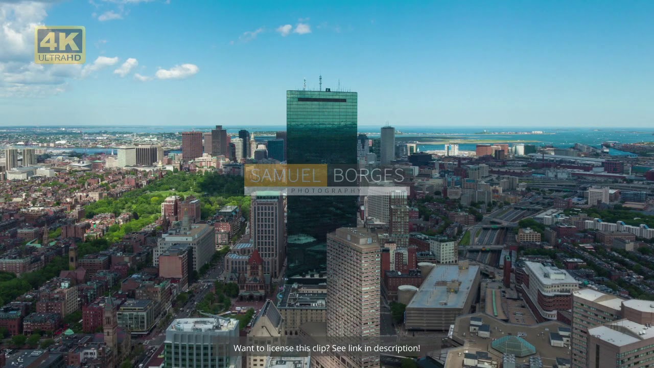 4K Aerial timelaspe of Boston skyline - Massachusetts - USA