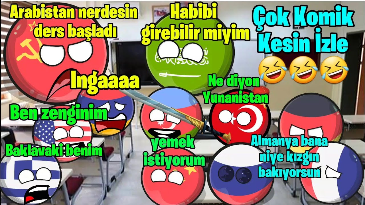 Ülkeler Okulda Tüm Bölümler | 30 Dakika | Countryballs  Derleme
