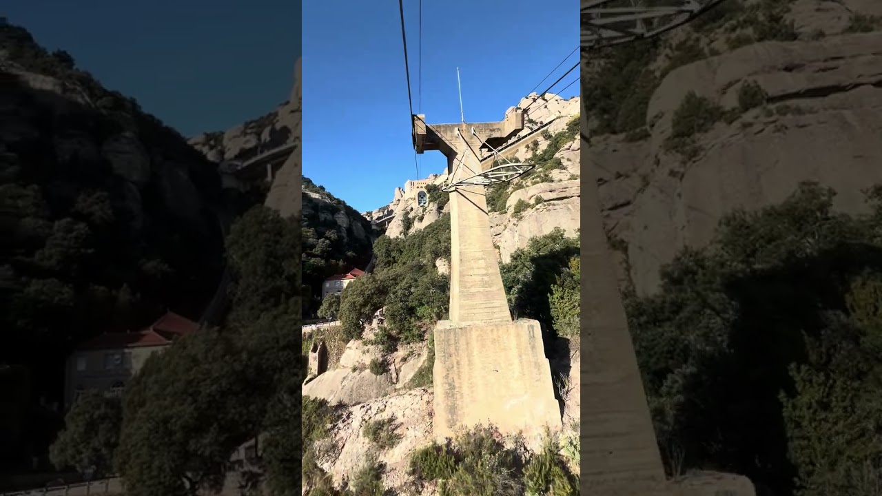 Cable car  at Monserrat.  Barcelona Spain ขึ้นกระเช้ามี่สเปนคะ
