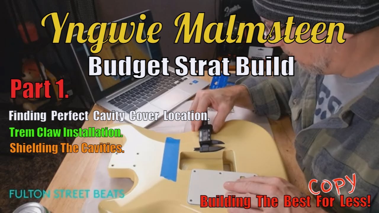 Yngwie Malmsteen Budget Strat Guitar Build Pt 1: Claw, Shielding, & Cavity cover installation