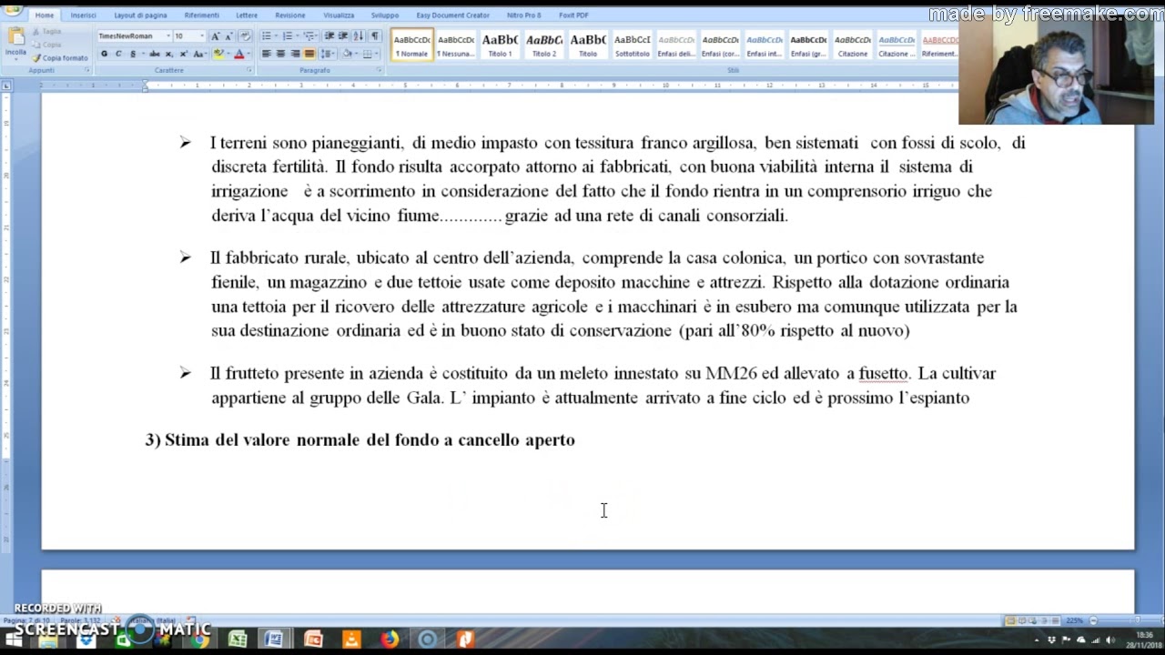 esempio di stima sintetica