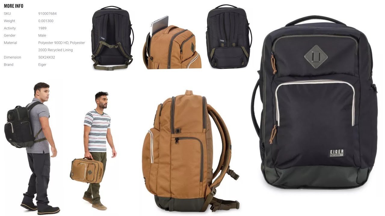 EIGER WANDERHAUL CABIN PACK 1989 35L || 910007684 || TAS EIGER LAPTOP 15.6 BACKPACK
