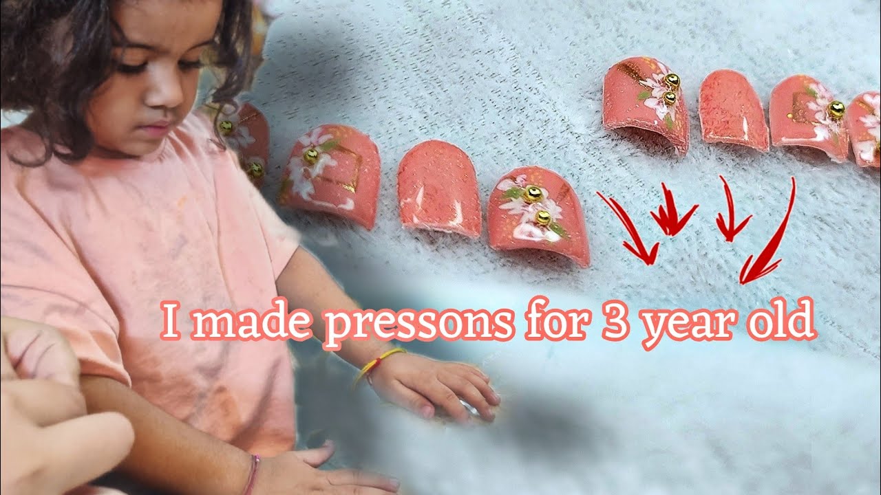 I did nails for 3 year old | Nail tutorial | Pressons nails | Khushi's art gallery