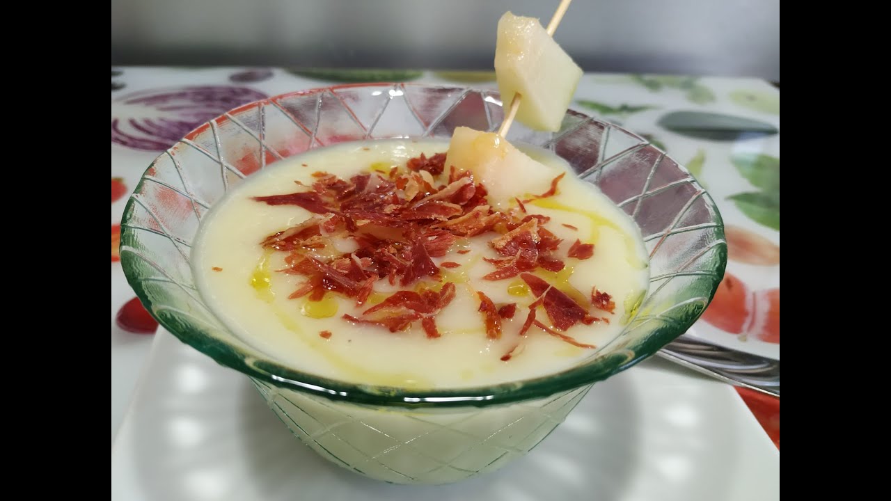SOPA FRIA DE MELON CON CRUJIENTE DE JAMON EN MAMBO!!!