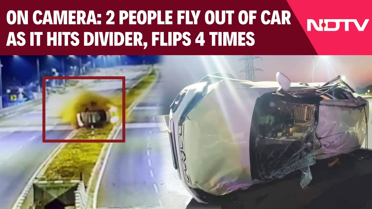 Karnataka Accident | On Camera, 1 Killed As Speeding Car Hits Divider, Flips Over 4 Times