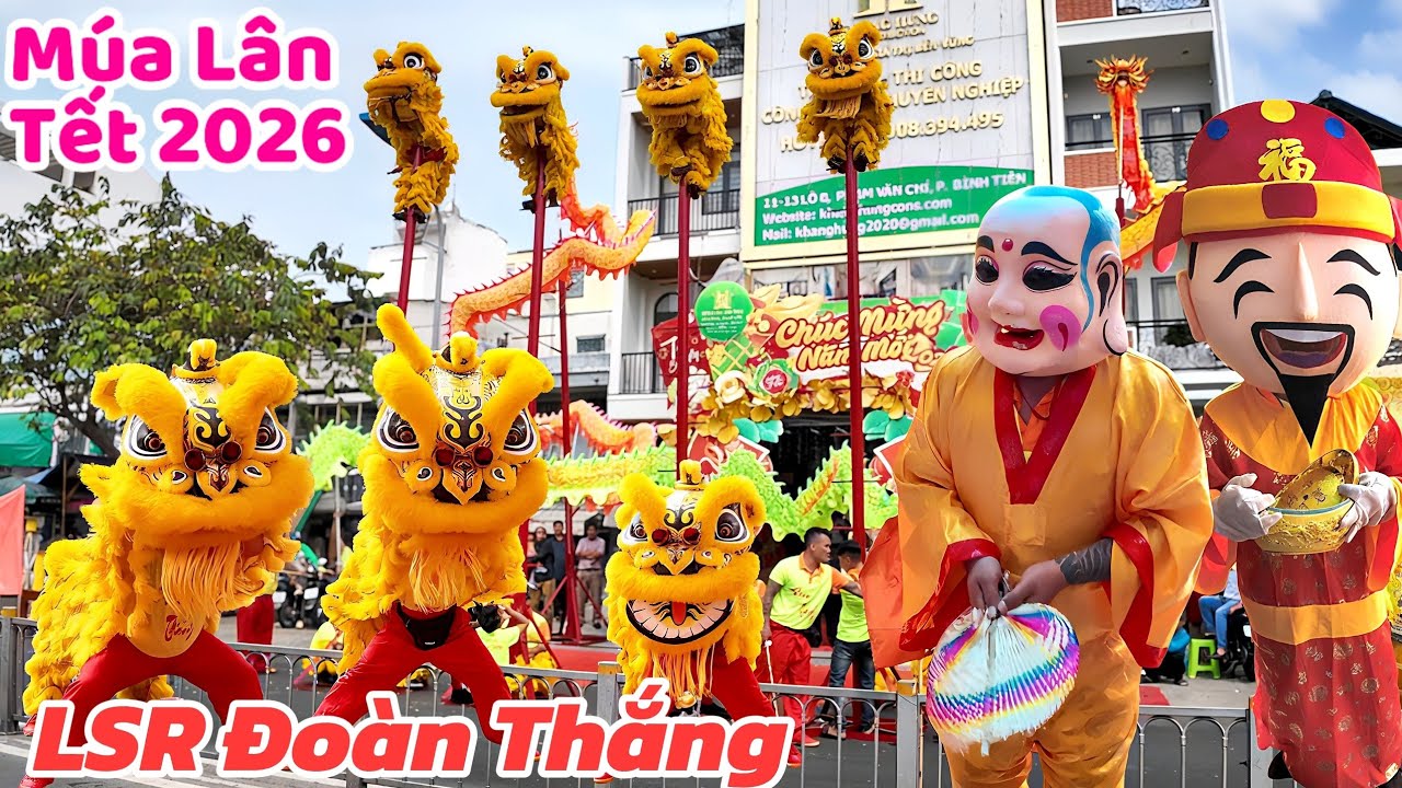 Múa lân mùng 8 tết 2026 Full video Đoàn Thắng Đường múa lân sư cực hay 2026