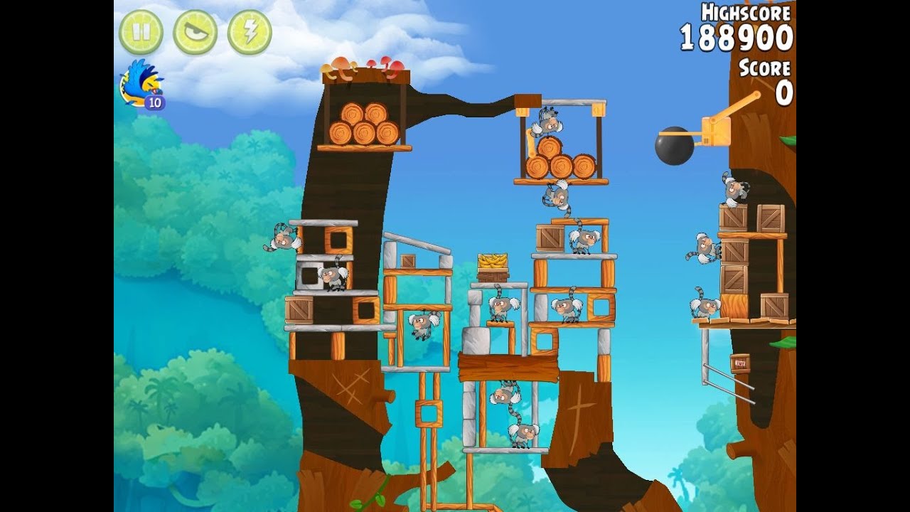 Angry Birds Rio Level 12 Timber Tumble Walkthrough 3 Star