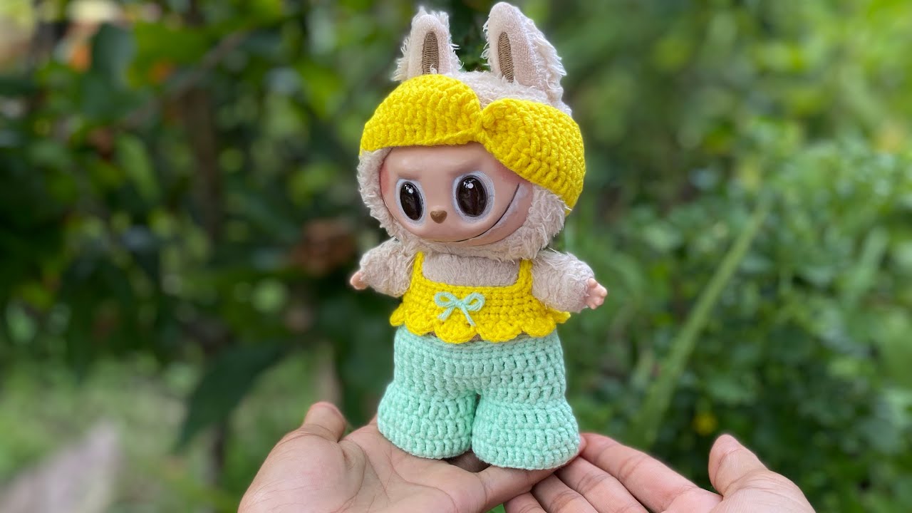 How to crochet cute & basic clothes for LaBuBu 17cm/Crochet clothes & accessory for LaBuBu/DIY