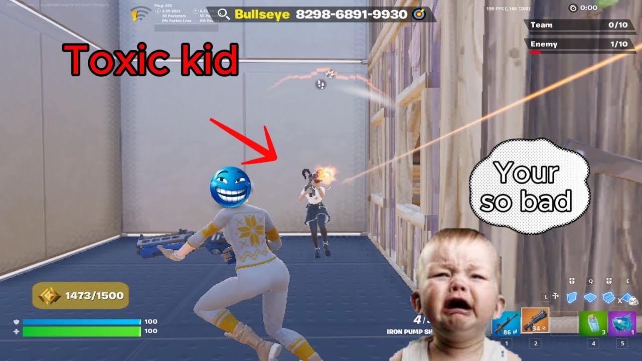 Pretending to bad on a toxic kid and he freaked out