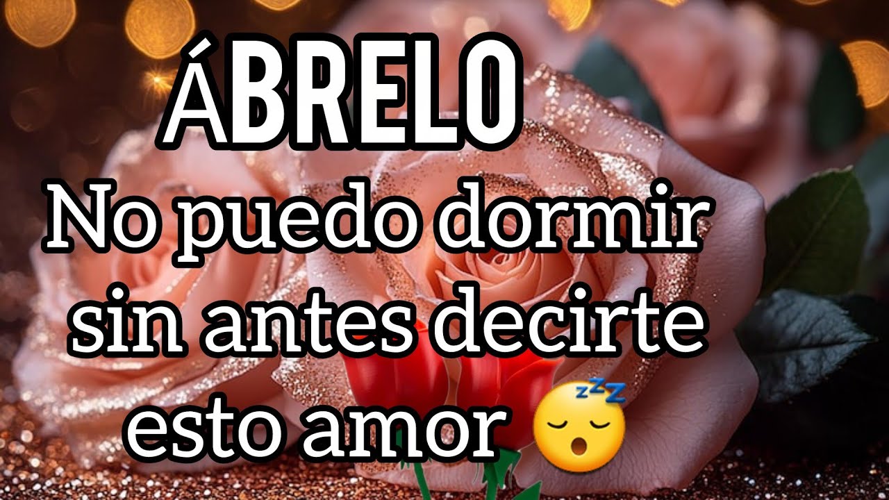 QUERIDA losiento mucho por la hora Intento dormir pero no puedo sin antes decirte esto b Abrelo AMOR