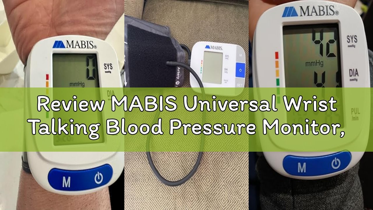Review MABIS Universal Wrist Talking Blood Pressure Monitor, Visual BP Guide, 396 Reading Memory Sto