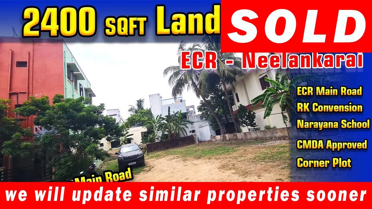 SOLD - 🏡 Land for Sale in Chennai ECR Neelankarai | CMDA Approved