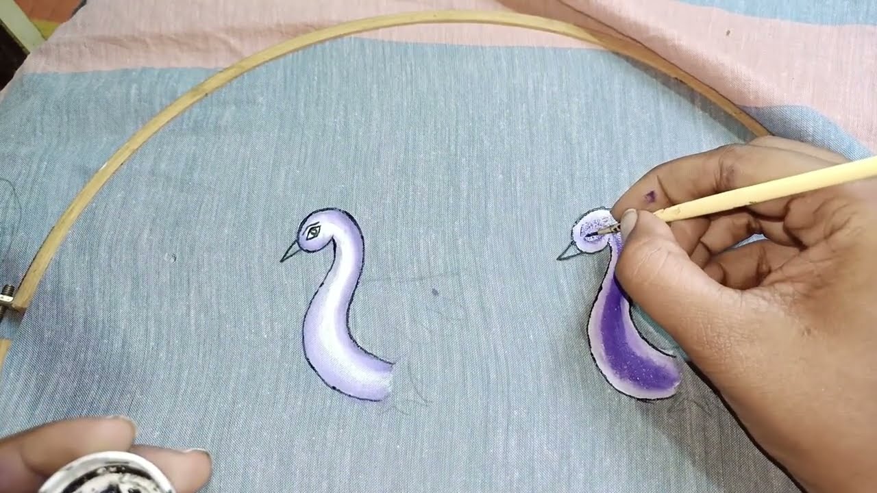 Tanjore Peacock Painting | Fabric Art Shading #tanjorepainting #fabricpainting #arttutorial