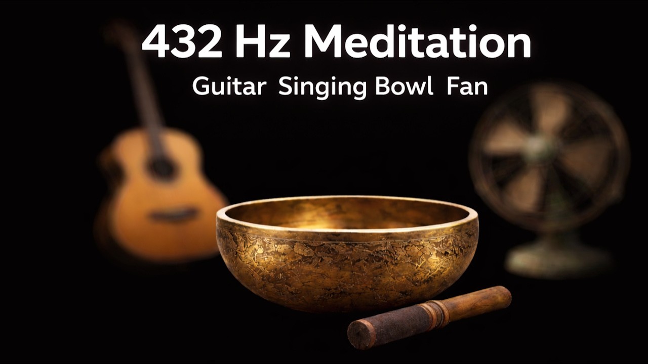 432 Hz Meditation | Guitar  Singing Bowl  White Noise #432Hz #MeditationMusic