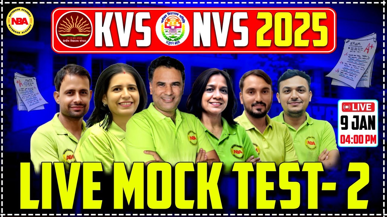 KVS NVS Live Mock Test 2 Solution 🔥 | Full Analysis | Notebook Academy | 2025&ndash;26