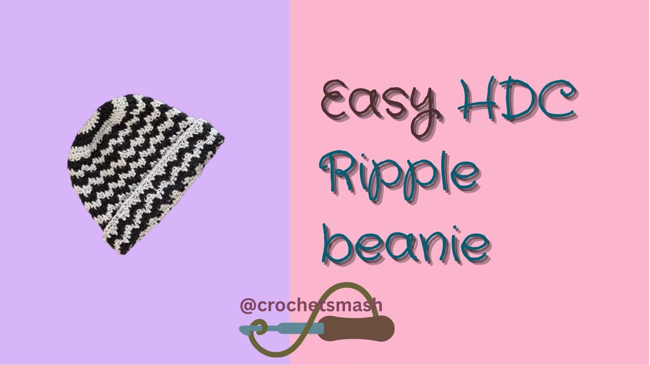 Easy crochet wavy beanie: HDC spike stitch!