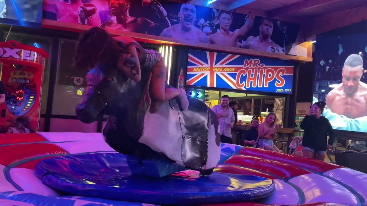 Bull riding#benidormtoday #for #fun #bullriding #bullriding #spain #trend #ytshorts #trending