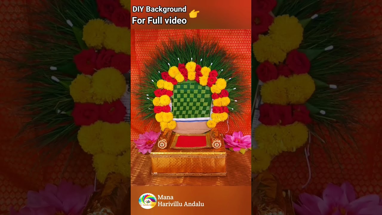 DIY backdrop ideas for pooja at home || Quick Festival decoration || pooja alankaram || vratham ||